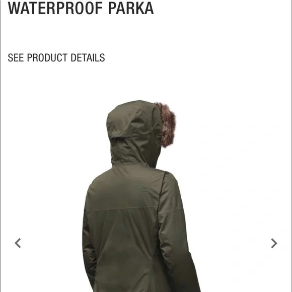 The North Face Olive Green Parka with Faux Fur Hood - Picture 3 of 11